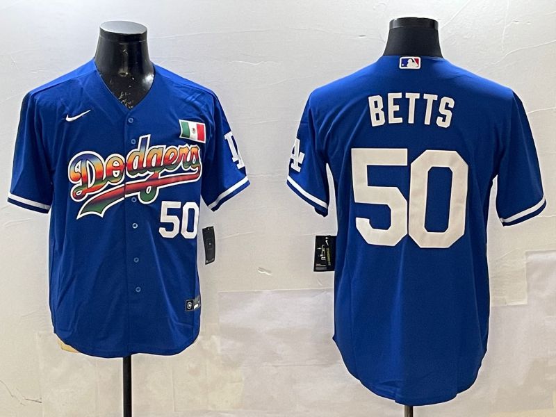 Men Los Angeles Dodgers #50 Betts Blue Fashion 2025 Nike MLB Jersey style 1->chicago cubs->MLB Jersey